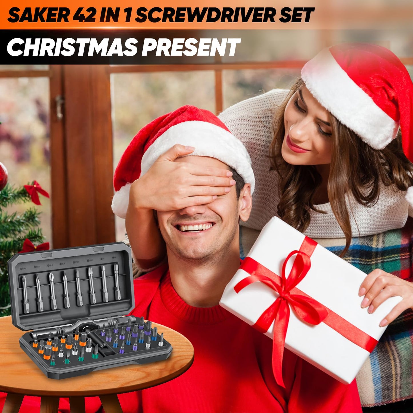 Saker 42 in 1 Magnetic Screwdriver Set, Multi Bit Free Combination Ratchet Screwdriver Set Portable Repair Tool Kit for Christmas Gifts Furniture, Computer, Bicycle and DIY Grey