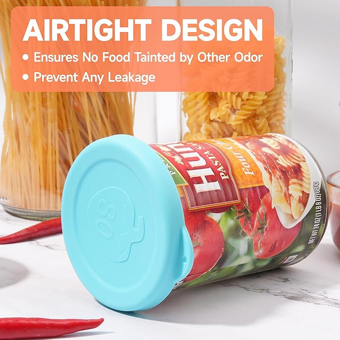 4PCs 3.5-inch/8.2cm Silicone Can Lids, Food Sealing Lids for 3.5-inch Can, Durable and Reusable Lids, Freezer Dishwasher Safe (Can NOT Included)