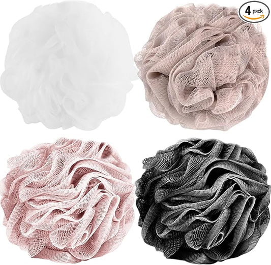 Fu Store Loofah Sponge Shower Loofahs 70g Bath Sponges Mesh Balls 4 Colors Body Scrubber Exfoliator Wash Back Scrubber Bathroom Men Women Scrubbers Cleaning Bathing Accessories
