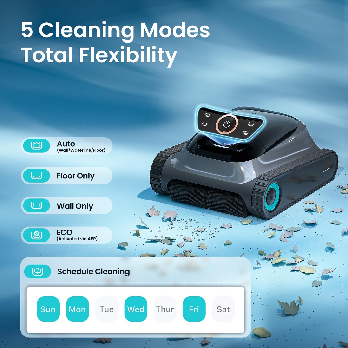 (2026 Upgrade) Aiper Scuba S1 Robotic Pool Cleaner, Wall & Waterline Cleaning, Dual Filtration, Extended 240-Min Battery Life, Smarter Navigation with High-Precision Sensors, App Support, OTA Upgrade