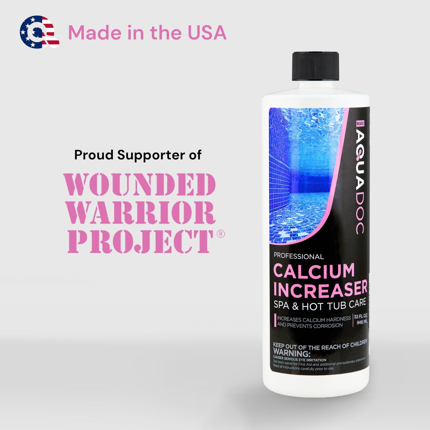 AquaDoc Spa Calcium Hardness Increaser - 32 oz - Calcium Chloride Granules for Balanced Hot Tub Water - Made in USA