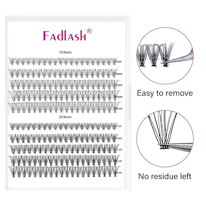 Lash Clusters Extensions Large Tray Individual Lashes 10D 20D Mix Natural Soft C Cur Black Faux Mink Volume Lash Extensions Reusable Artificial Eyelashes (10D+20D-0.07-C, 8-16mm)