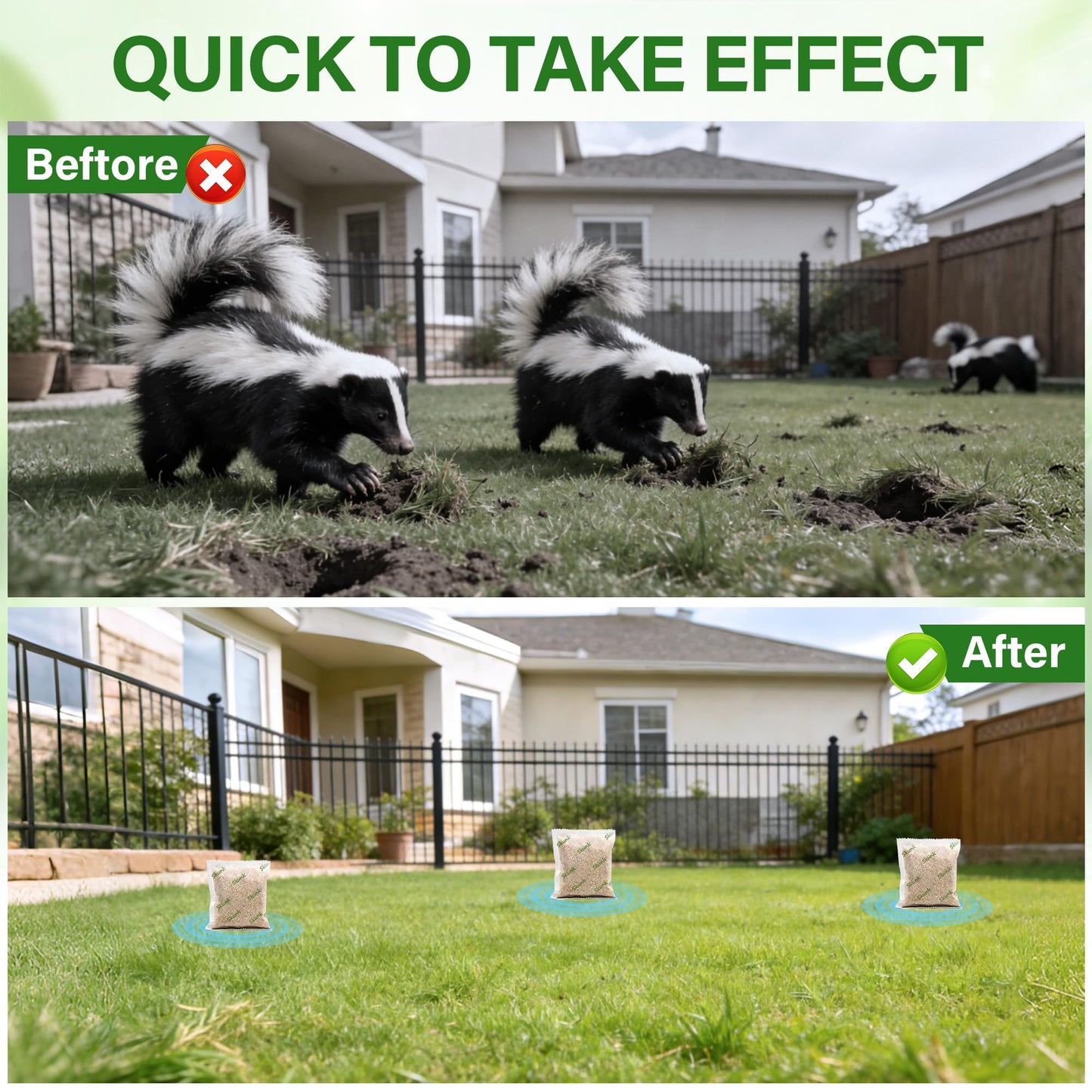 12 Pack Peppermint Skunk Repellent Pouches, Natural Raccoon Repellent Pouch Keep Skunks Out from Outdoor Yard Attic Garden House, Long-Lasting Protection, Safe for Dogs and Children