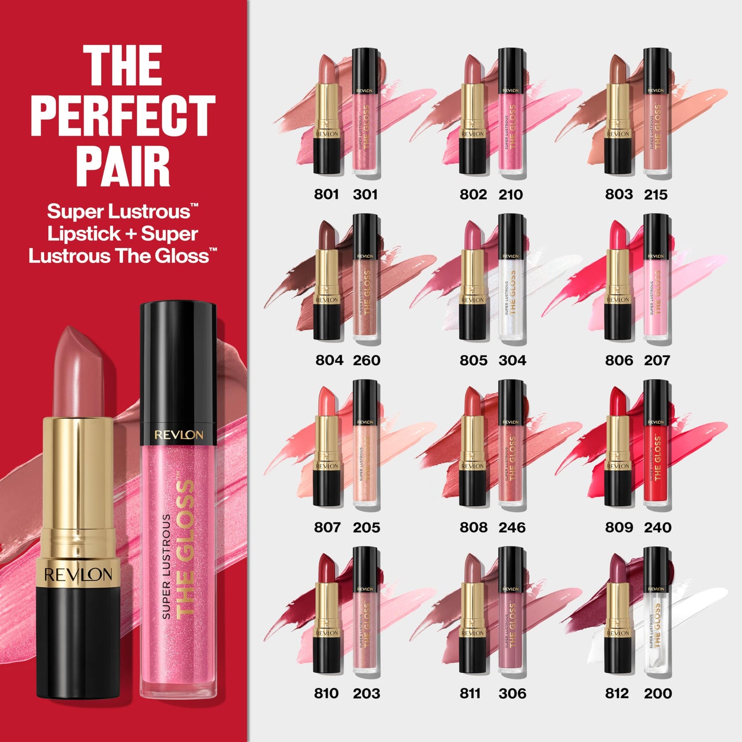 REVLON Super Lustrous Lip Gloss,Non-Sticky,Hydrating,High Shine Finish,215 Super Natural,0.13 oz,(Pack of 2)