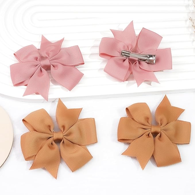 CÉLLOT 80 Pcs 3.5 Inch Boutique Grosgrain Ribbon Pinwheel Hair Bows Alligator Clips For Girls Toddlers Accessories Teens Gifts In Pairs