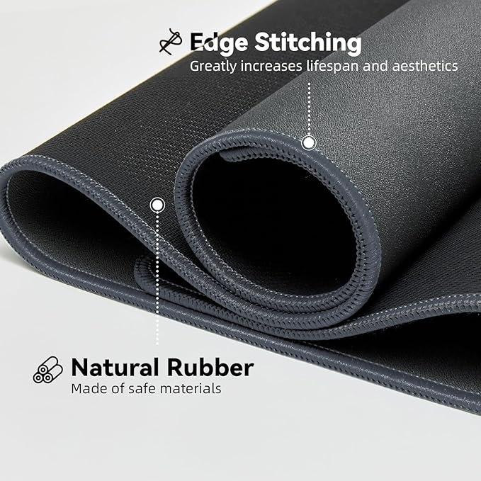 Waterproof Large Gaming Mouse Pad with Durable Stitched Edges, Non-Slip Rubber Base, Grainy Jacquard Mouse Mat Desk Pad for Home Office Gaming, 35.4''x15.7''x0.12'', Deep Gray