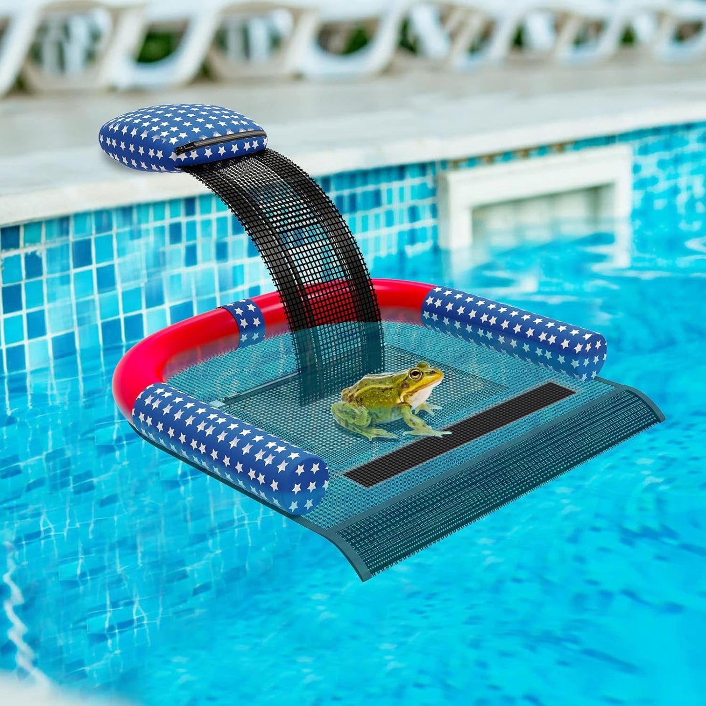 Animal Saving Escape Ramp with Pool Surface Skimmer Catcher, Floating Ramp Rescues, Pond & Pool Critter Escape Ramp Saving Frogs, Toads Animal Mice, Birds