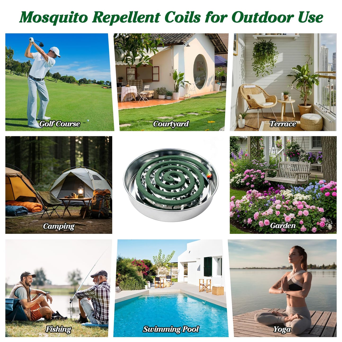 USKICH 40 Mosquito Coils | Mosquito Coils Outdoor Use Reaches up to 10 Fee (Contains 2 Holders & 4 Stands)