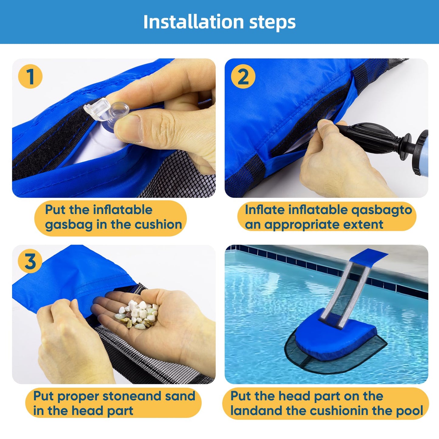 Pool Animal Escape Ramp Frog-Saver-Log - for 2Pcs Swimming Pools Wildlife Rescue Device,Durable Above Ground Pool Critter Ramp, Prevent Drowning with Easy Install, Pool Safety,Reusable (Blue-2Pack)