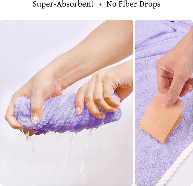 Towel Wrap Women Shower Robe Adjustable Closure Bathrobe with Hair Drying Towel & Spa Wraps