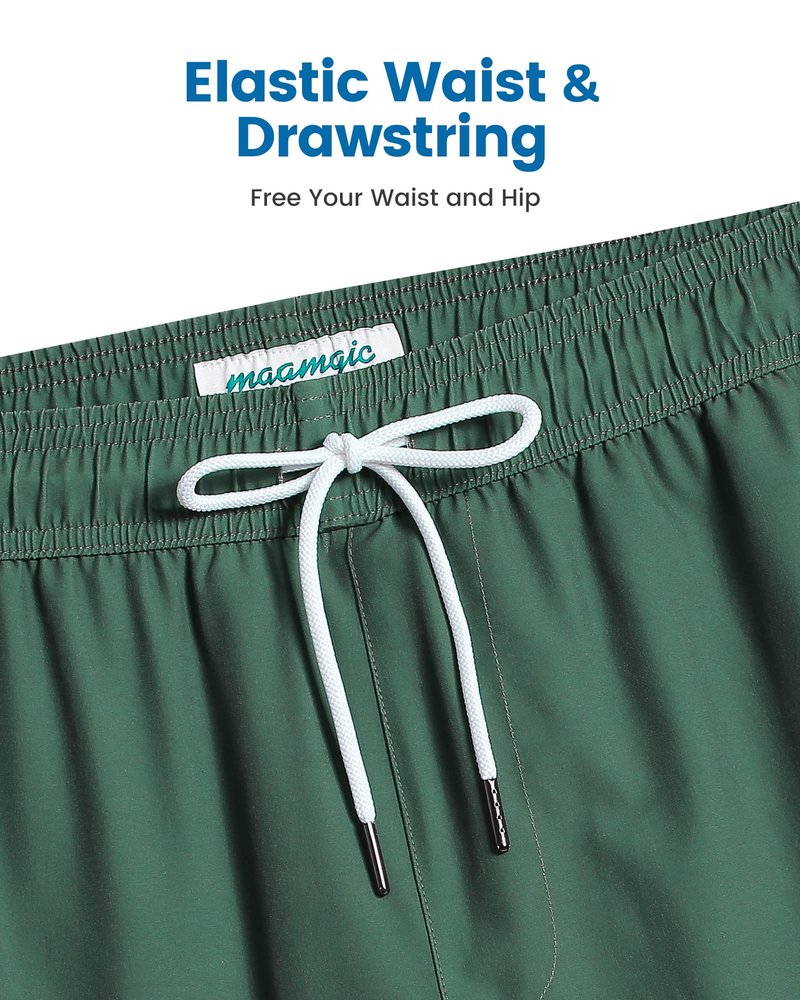 maamgic Swim Trunks Men 2 in 1 Mens Bathing Suit 7 Inch Quick Dry Mens Swimming Trunks with Zipper Pockets