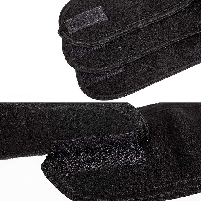Whaline Spa Facial Headband Head Wrap Terry Cloth Headband 4 Counts Stretch Towel for Bath, Makeup and Sport (Black)
