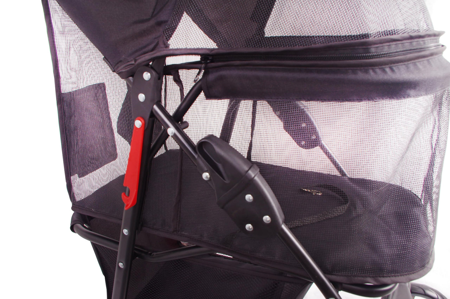 FOURPAW Full-Window pet Stroller 4 Wheels for Cats & Dogs, with Storage Basket,Cup Holder, Travel Puppy/Cats Stroller.