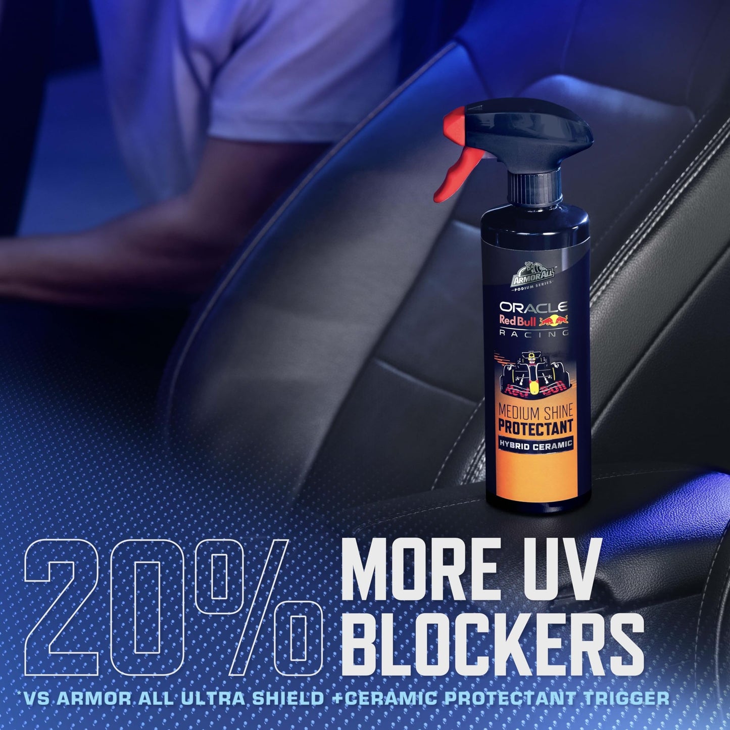 Armor All Podium Series 3-Piece Protect & Shine Car Detailing Kit Developed with Oracle Red Bull Racing, Includes Hybrid Ceramic Exterior Detailer, Tire Shine, and Interior Protectant, 16 fl oz Each