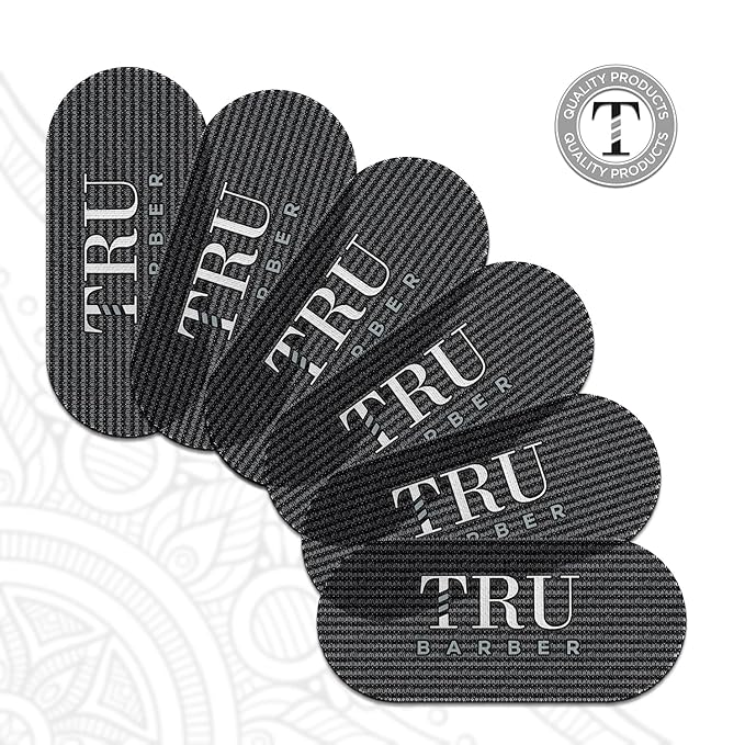 TRU BARBER HAIR GRIPPERS ® BUNDLE PACK 6 PCS for Men and Women - Salon and Barber, Hair Clips for Styling, Hair holder Grips (Black)