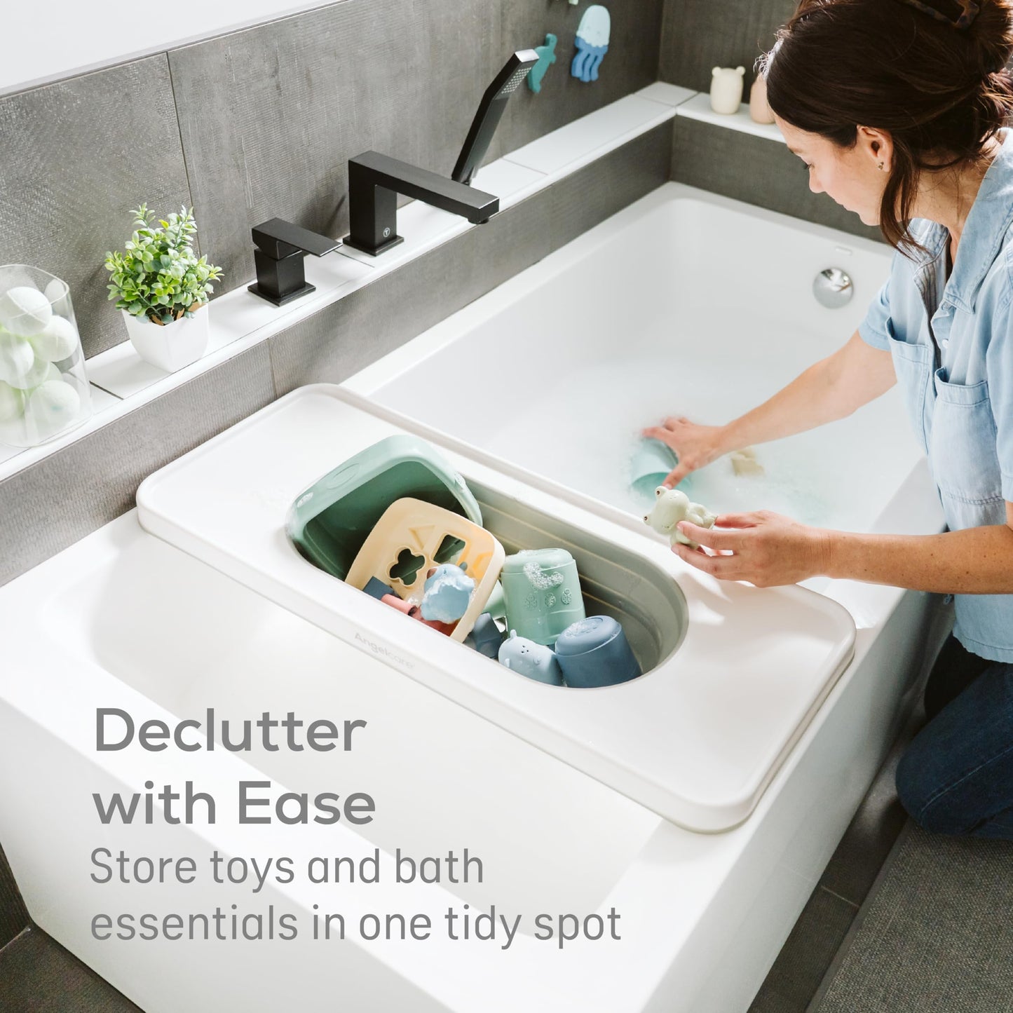 Angelcare Baby Bath Bundle — Ergonomic Bath Support + Collapsible Bath Shelf | Newborn Bath Seat & Organizer | BPA-Free, Space-Saving