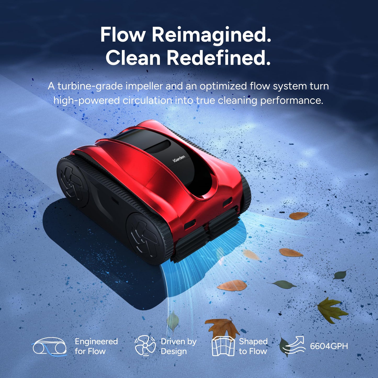 (2026 Upgrade) iGarden Pool Cleaner K Pro, 10H Runtime, Cordless Robotic Pool Vacuum for Inground Pools, 200% Turbo Suction, Smart Navigation, Touchscreen & APP, 4L Large Basket, Auto-Parking