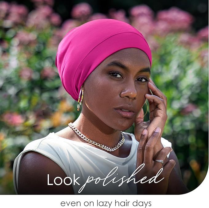 CAPLORD Satin Bonnet for Sleeping, Curly Hair Wrap Sleep for Men, Adjustable Silk Beanies for Women, Silk Hair Bonnet
