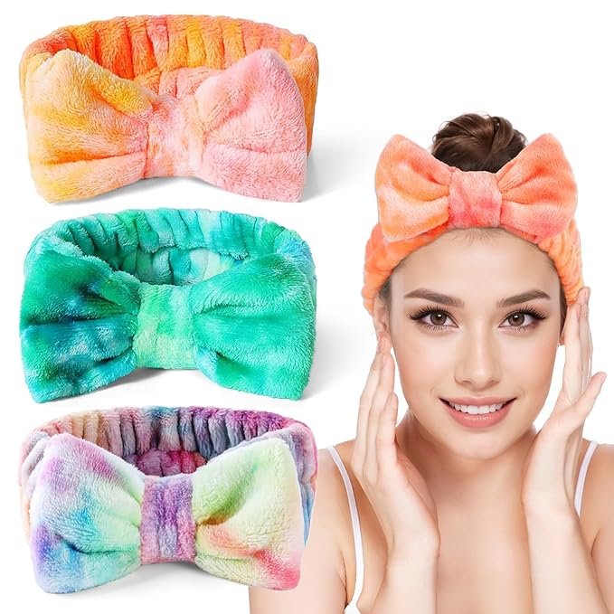 LADES Soft Skincare Headband – Adjustable, Comfortable & Stretchy Fabric, Cute Patterns for Makeup, Facial – Non-Slip, Headband for Hair Control