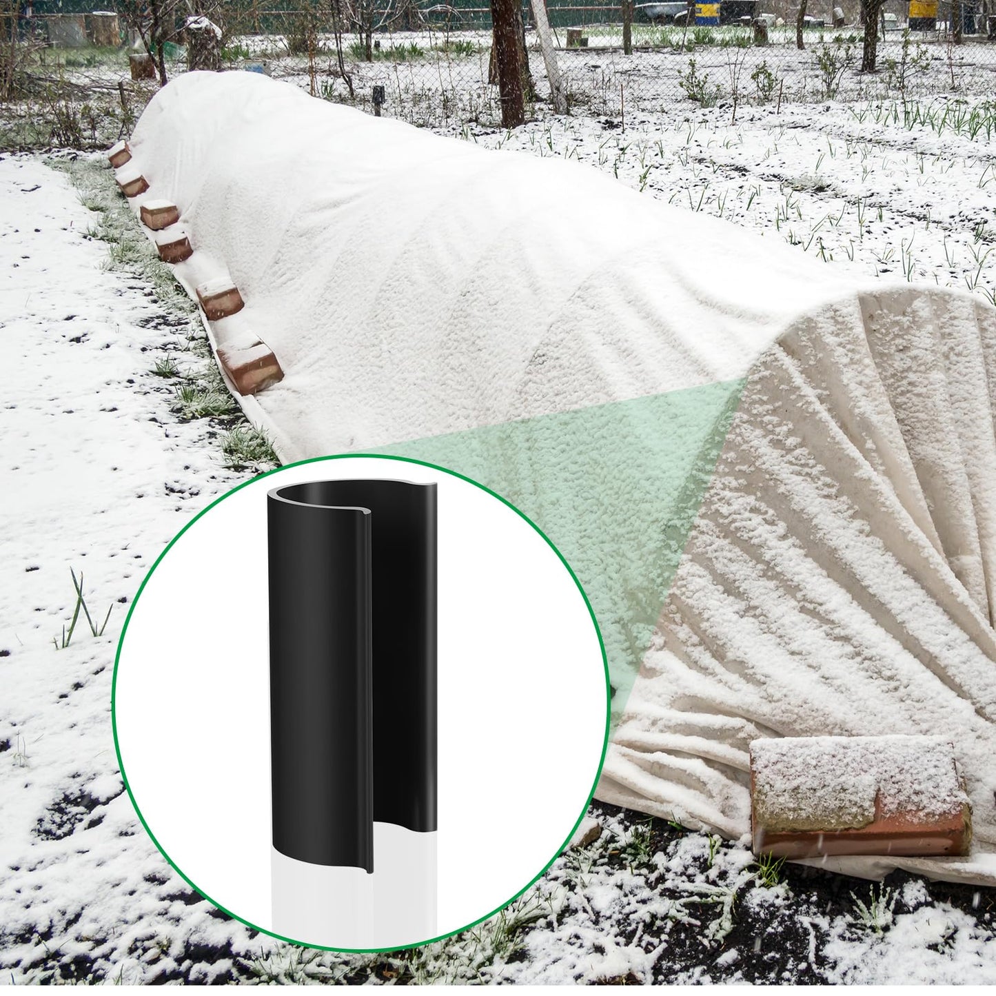 Jetec 32 Pcs PVC Pipe Clips Pool Cover Clamps for Above Ground Pool Greenhouses, Row Covers, Garden, Shelters, Bird Protection, 2.4 Inch Long(for 3/4 Inch PVC Pipe,Black)
