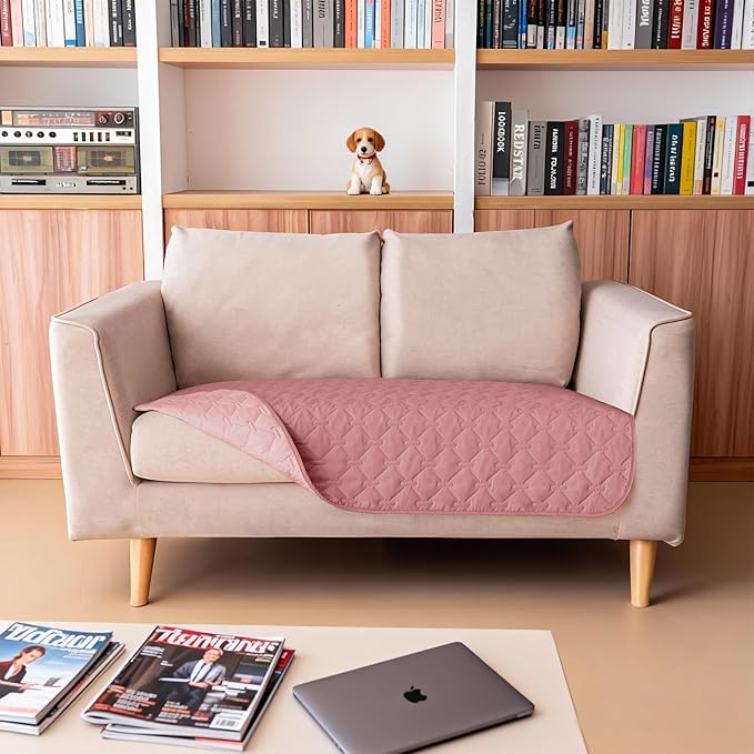 gogobunny 3X Stronger Waterproof Pet Blanket, Scratch Proof Furniture Protector for Dogs Cats, Reversible Cover 32x53 Inch, Dark Pink/Light Pink