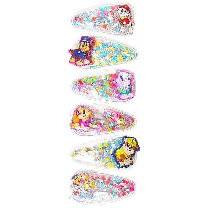 LUV HER 6pc Cute Hair Clips For Girls with Favorite Character Charms, Magical Confetti Hair Clips for Kids, Toddler Hair Accessories, Ages 3+