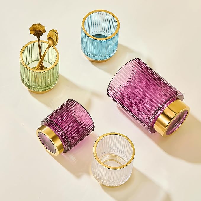 Makeup Brush Holder Organizer,Toothbrush Holders,Desk Pen Pencil Holder,Multifunctional Vintage Glass Brush Cup(A3-19-US)