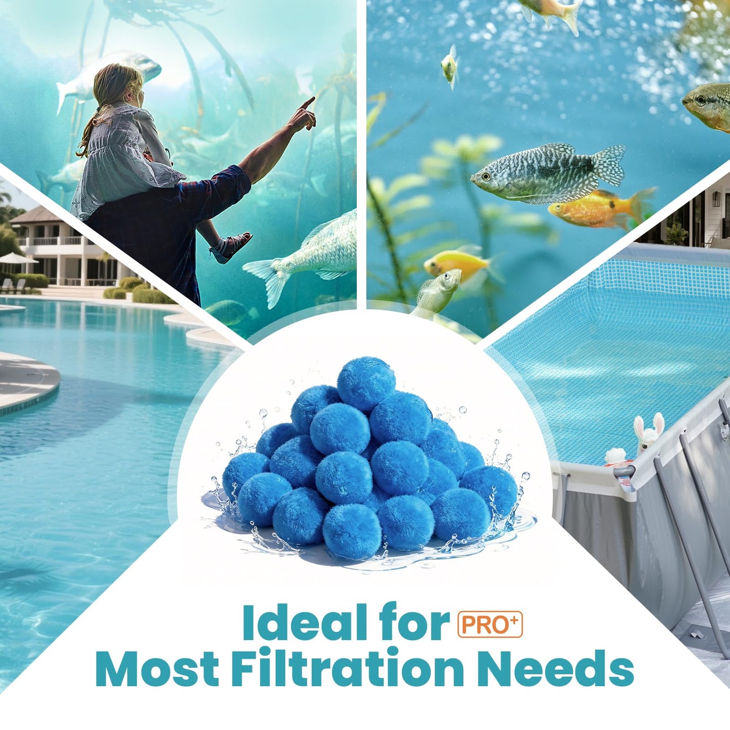 Vidapool 3.1 lbs Pool Filter Balls for Sand Filters, Reusable Blue Filter Media Balls for All Sand Filter Systems, Efficient & Lightweight Pool Sand Filter Balls, Replaces 100 lbs Pool Filter Sand