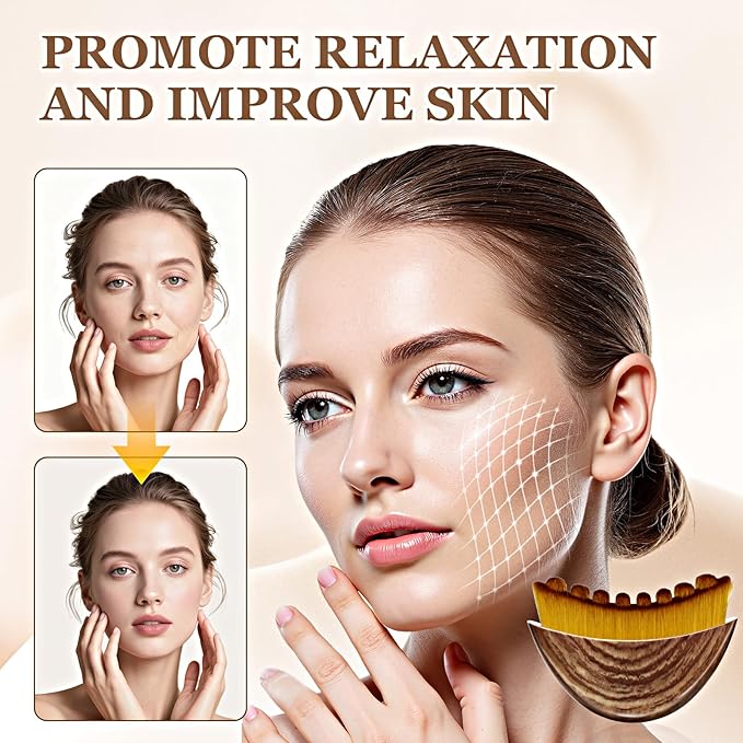 Lymphatic Contour Face Brush for Sculpting, Anti-Puffiness & Face Lift Tool, Promotes Detox, Skin Glow & Serum Absorption, 1 Pack