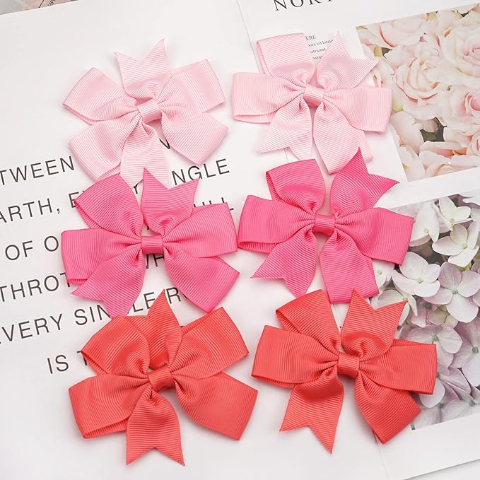 CÉLLOT 40Pcs 3 Inch Boutique Grosgrain Ribbon Pinwheel Hair Bows Alligator Clips For Girls Toddlers Accessories Teens Gifts In Pairs