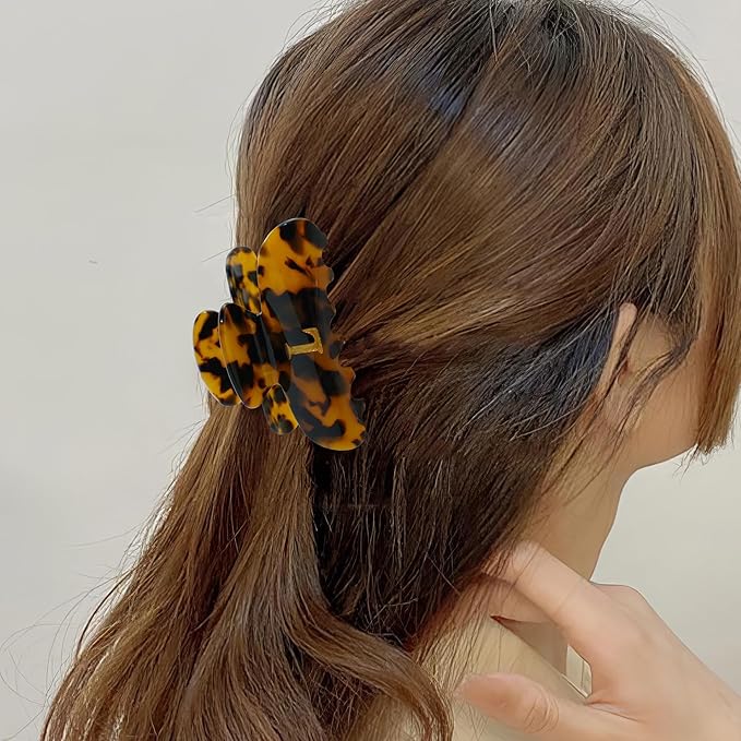 Birthday Gifts for Girls - Tortoise Shell Acrylic Letter Hair Clips, Monogram Hair Claw Alphabet Large Hair Clip, Fashion Glitter Claw Clips, Teen Girl Gifts Trendy Stuff, Letter C
