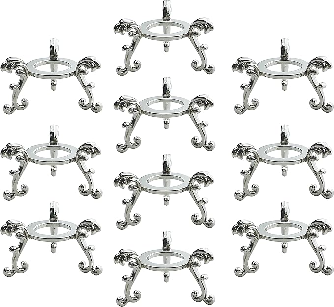 OmyLens 10Pcs Silver Crystal Ball Stand for Displaying Crystal Glass and Natural Rocks, Sphere Display Holder, for 40mm-80mm Sphere or Stone