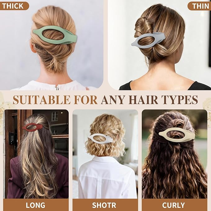 10 Pcs Flat Hair Clips for Women French Concord Claw Clips for Thick and Thin Hair Claw Clips Duck Billed Barrettes Hair Accessories for Women and Girls (Bright Colorful)