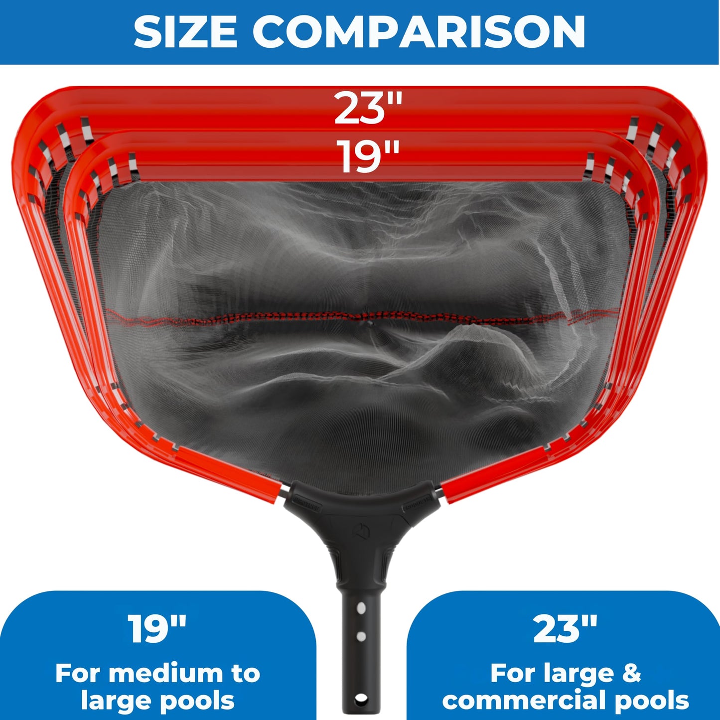ProTuff 23" Fine Pool Net for PROS – “490 Promise” Unlimited Unconditional Replacement – Cleans 3X Faster Than Vacuum – Wide Pool Skimmer Net with Deep Bag for Easy Maintenance of Leaves, Bugs, Debris