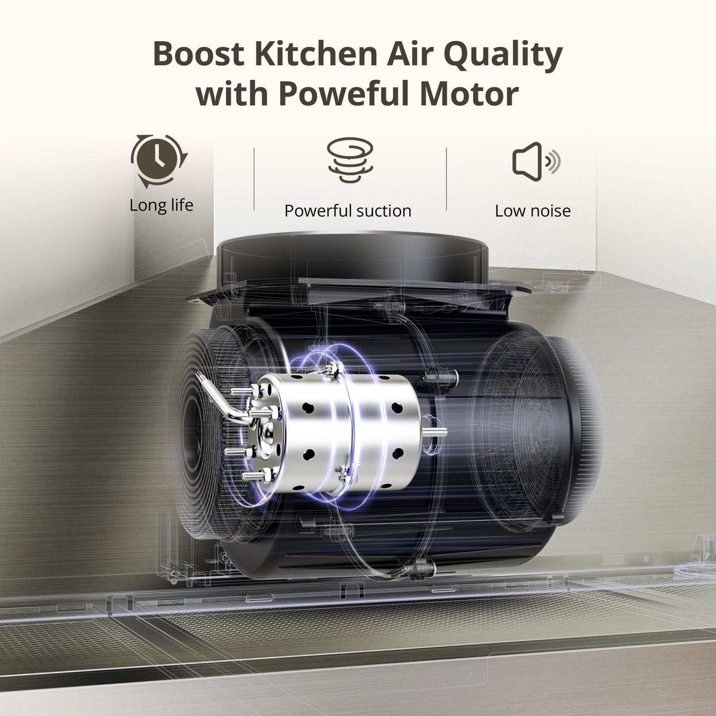 FIREGAS Range Hood 36 inch with Ducted/Ductless Convertible, 450 CFM Stainless Steel Wall Mount Chimney-Style Kitchen Hood, Over Stove Vent Hood with 3 Speed Fan, Charcoal Filters