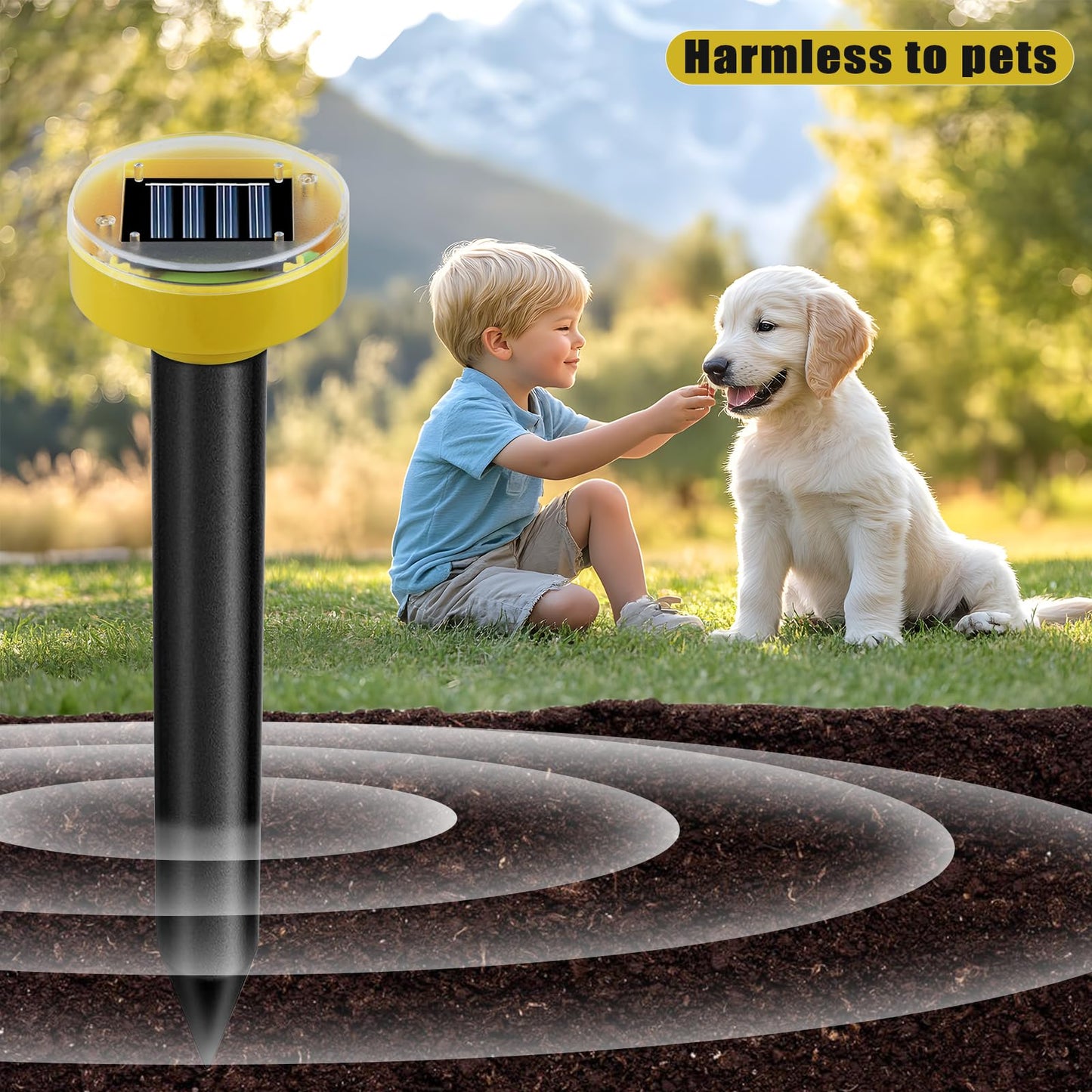 Snake Repellent for Yard 10 Pack, Ultrasonic Mole Repellent,Solar Powered Gopher Repeller Sonic Mole Deterrent Spikes, Snake Gopher Mole Vole Repellent Outdoor for Lawn Garden & Yard