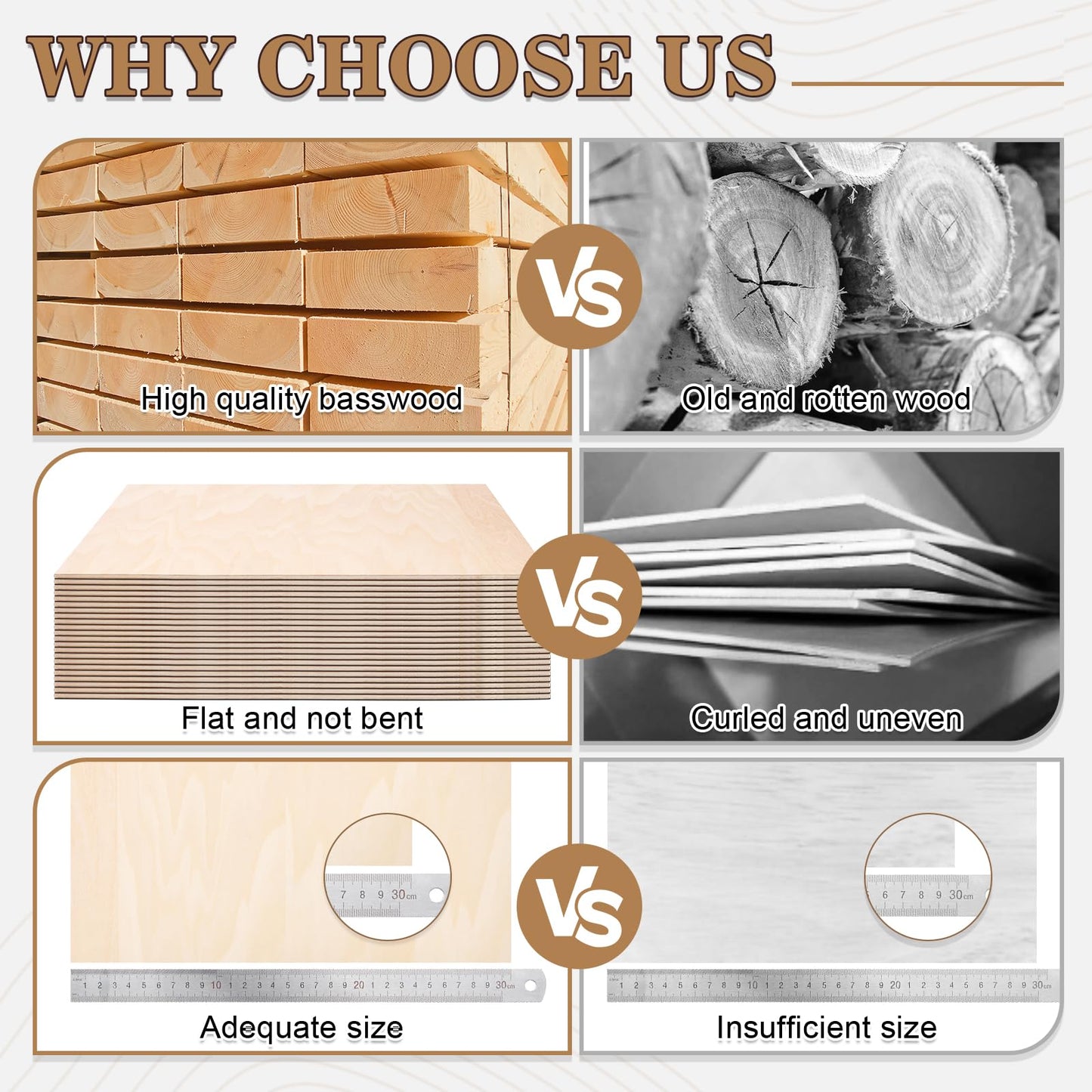 MITINU 50 Pack Basswood Sheets for Crafts,12"x12"x1/8" 3mm Thick Plywood Sheets with Smooth Surfaces-Unfinished Squares Wood Boards for Laser Cutting, Wood Burning, Architectural Models, Staining