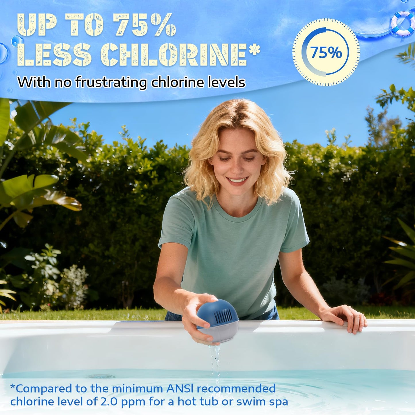 Hot Tub Floating System Mineral Cartridge + Prefilled Replacement Cartridge 1-Pack, Compatible with Frog Ease Floating System, Self-Regulating Water Treatment
