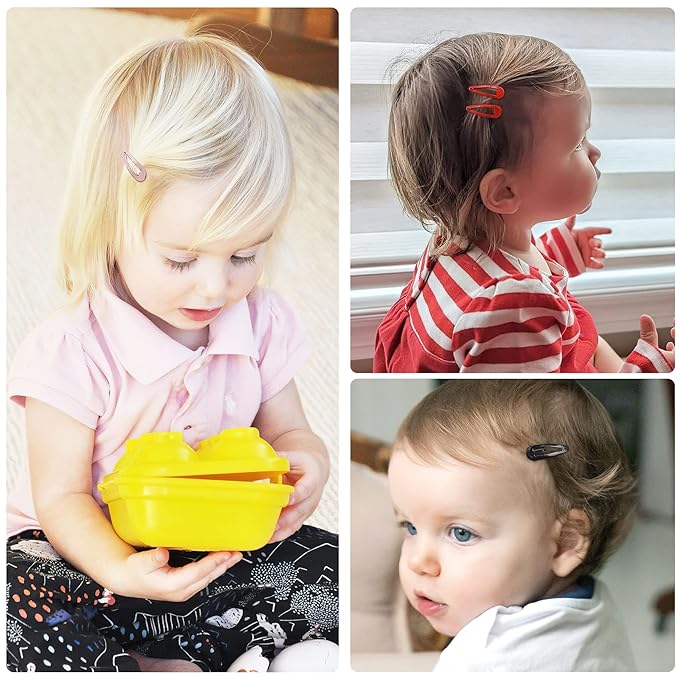 1Inch Snap Hair Clips, 120Pcs Small Clips for Little Girls, Baby Infant 3cm Candy Color Hair Clips Barrettes for Toddlers Hair Accessories