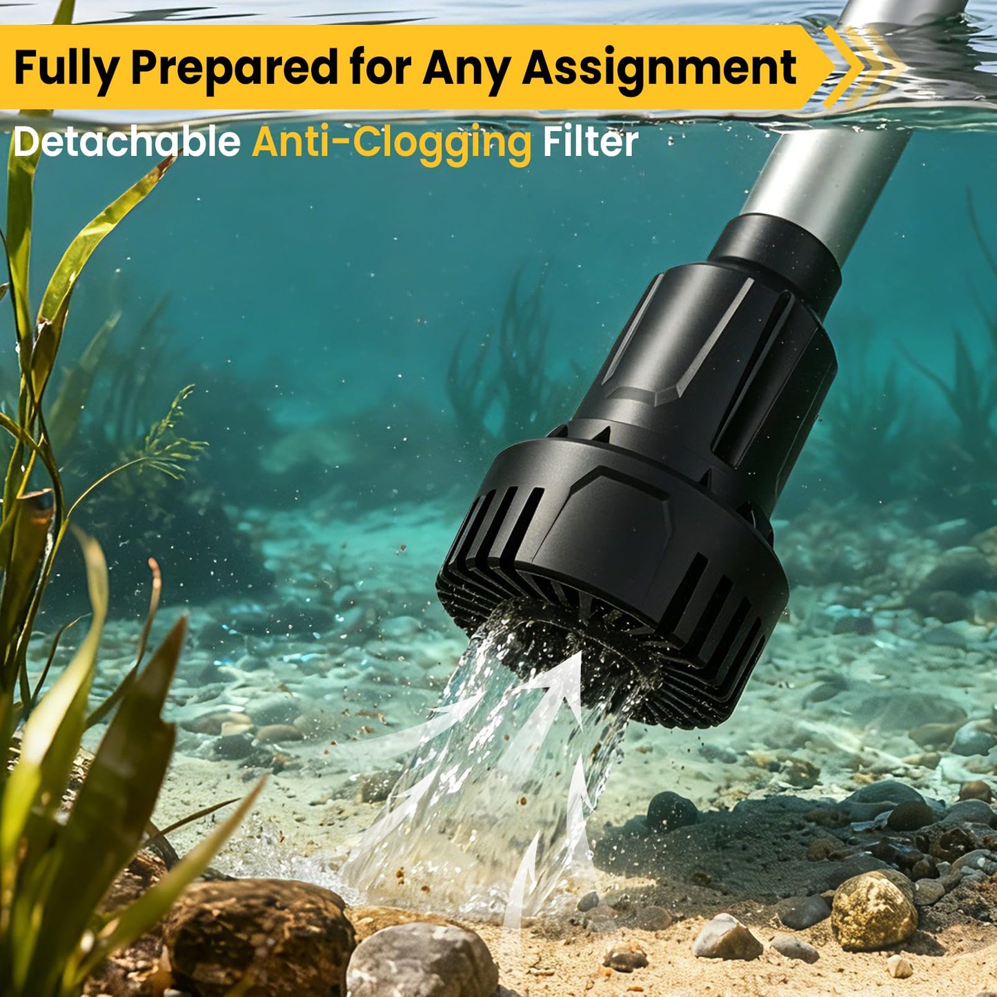 Cordless Stick Water Transfer Pump for Dewalt 20V Max Battery, 740GPH Sump Pump Submersible Utility Pump, Portable Electric Water Pump for Garden Basement Pool Pond RV Boat Draining (No Battery)