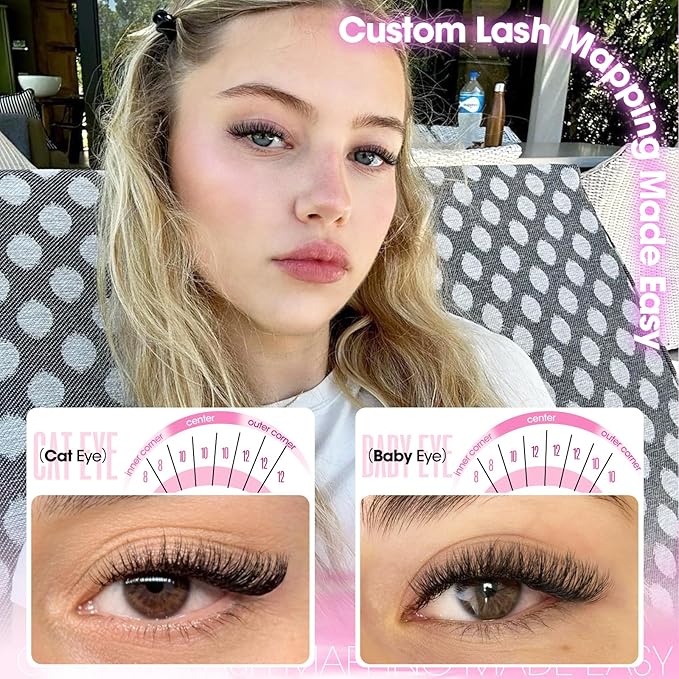Short Lash Clusters 8-12mm Natural Fluffy Eyelash Clusters Wispy DIY Lash Extensions CC Curl Individual Lashes Clusters with Soft Band by Yawamica