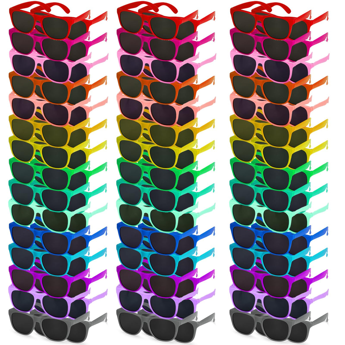 Jorpneost 100 Pairs 20 Colors Sunglasses Bulk,Party Sunglasses for Adults Teens and Kids,80s Retro Style Plastic Sunglasses for Birthday Graduation Pool Beach Party Supplies,Holiday Gifts