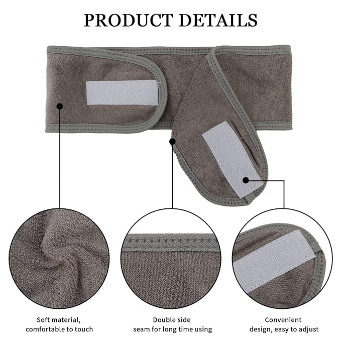 6Pcs Spa Headbands and Wrist Washbands Set, Makeup Headbands, Skincare Face Towel Wristbands for Women