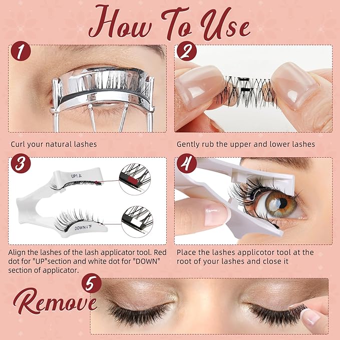 Higu clace Magnetic Eyelashes with Applicator Soft Magnetic Lashes Natural Look Wispy Magnet Lashes Easy to Wear and Remove Ã¯Â¼ÂDJCX-H04Ã¯Â¼Â