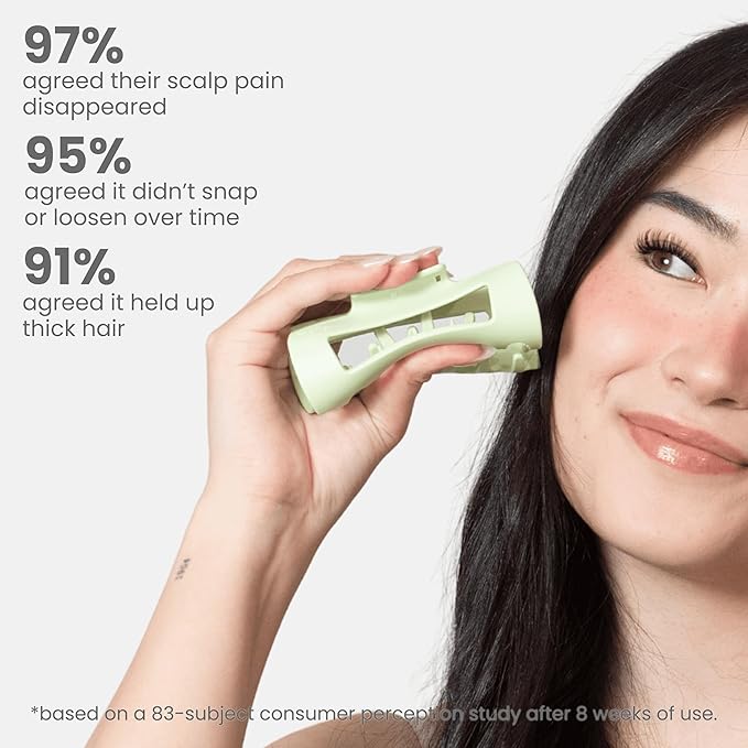 The Original Mello Hair Claw Clip Squishy Claw Clip Made in Korea Patent Pending 30021976 (Green, Medium)