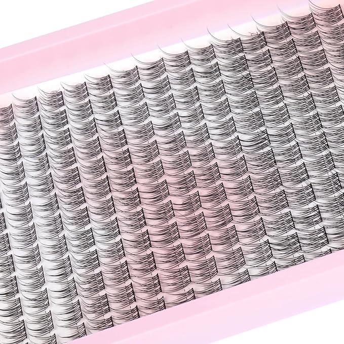 Wispy Lash Clusters Natural Cluster Lashes 180Pcs 9-12MM Individual Eyelash Extensions Short Wispy C Curvature Eyelash Clusters Lashes Super Thin Band by PHKERATA, 9-12MM