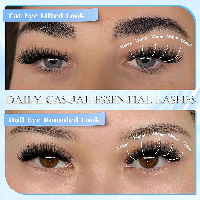 PHKERATA Wispy Lash Clusters Fluffy Eyelash Clusters for Volume, Fairy Cluster Eyelash Extensions DIY C Curl Individual Lashes with Soft Thin Band for Natural Look, 120Pcs, 10-16mm
