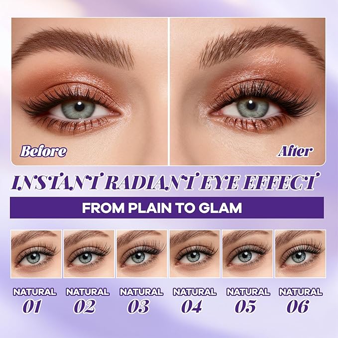 B&Q Wispy Lash Clusters Kit, Natural 05, Individual False Eyelashes Extension Set, Undetectable Natural Look for Effortless Day-to-Night Beauty, from Office Elegance to Date Night Glamour(8-16mix)