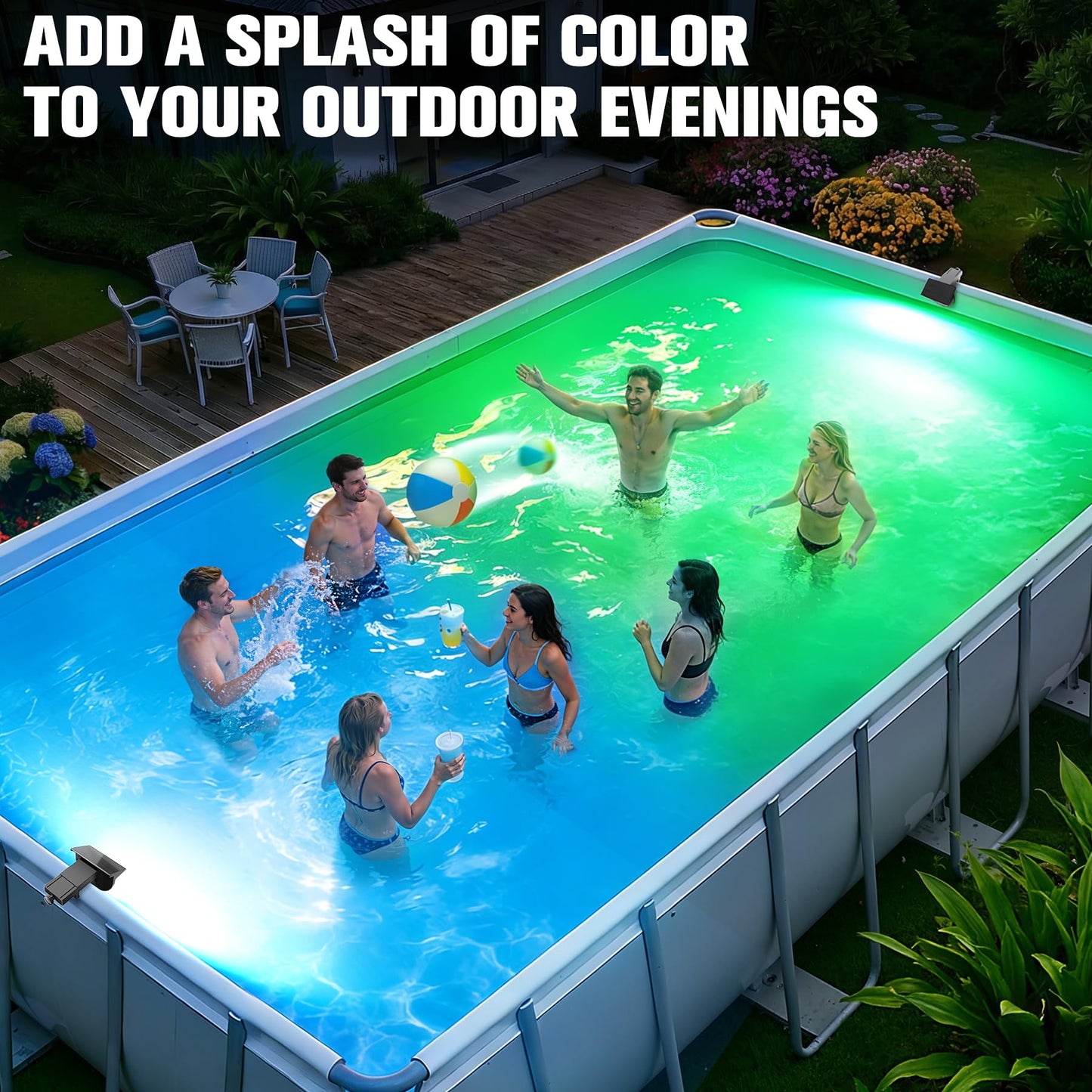 Solar Pool Lights,2026 Upgraded Solar Powered Above Ground Pool Lights,Frame Pool light Waterproof,Outdoor Swimming Pool Solar Light,Color Changing Pool Lighting for Above Ground Pool Accessories-2PCS