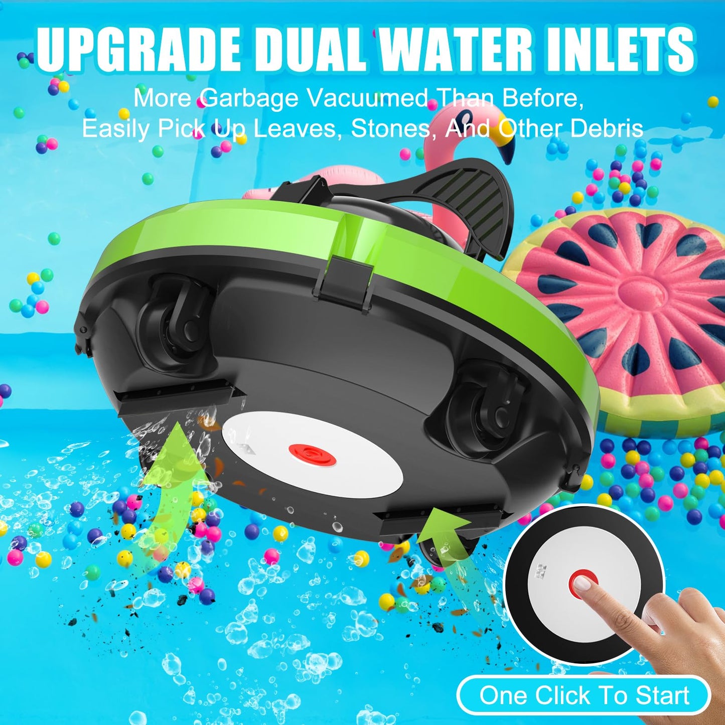 Baopilong 2026 Cordless Robotic Pool Cleaner - 120 Mins Automatic Pool Vacuum for Above Ground Pool & In - Ground Flat Pools up to 1000 Sq.Ft, Robot Pool Cleaner with Self - Parking Tech